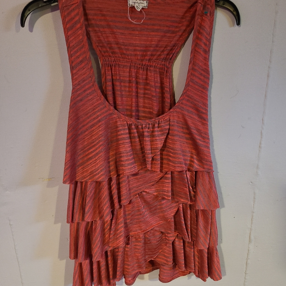 Striped Sleeveless Ruffle tank